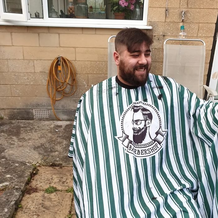 Skin fade haircut, side profile
